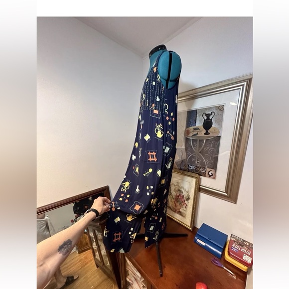 Melrose Studio Blue Unlined Sleeveless Shift Dress Size Large - Picture 7 of 9